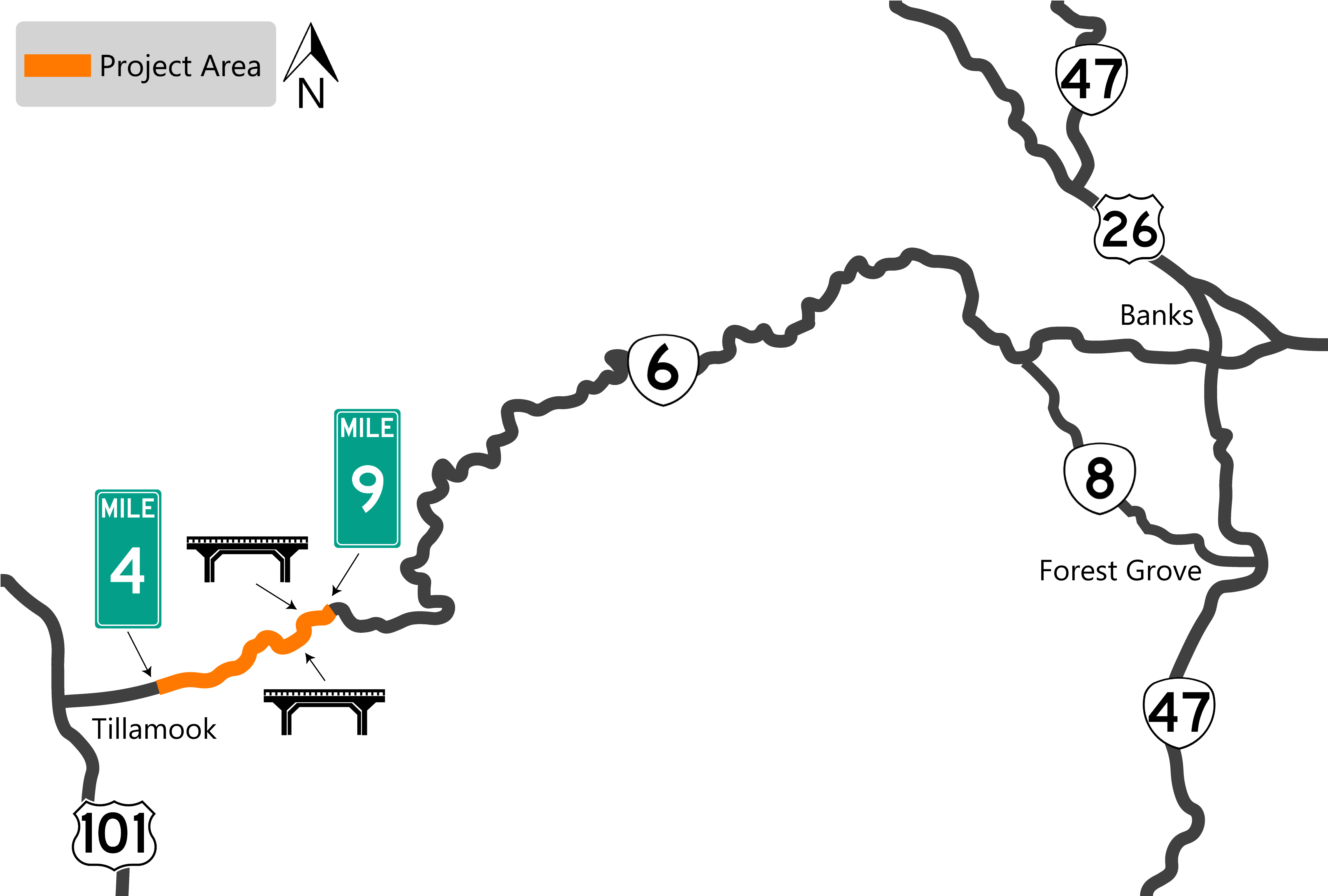 Oregon Department Of Transportation Project Details Projects   22787 Line Map Whitebackground 01 